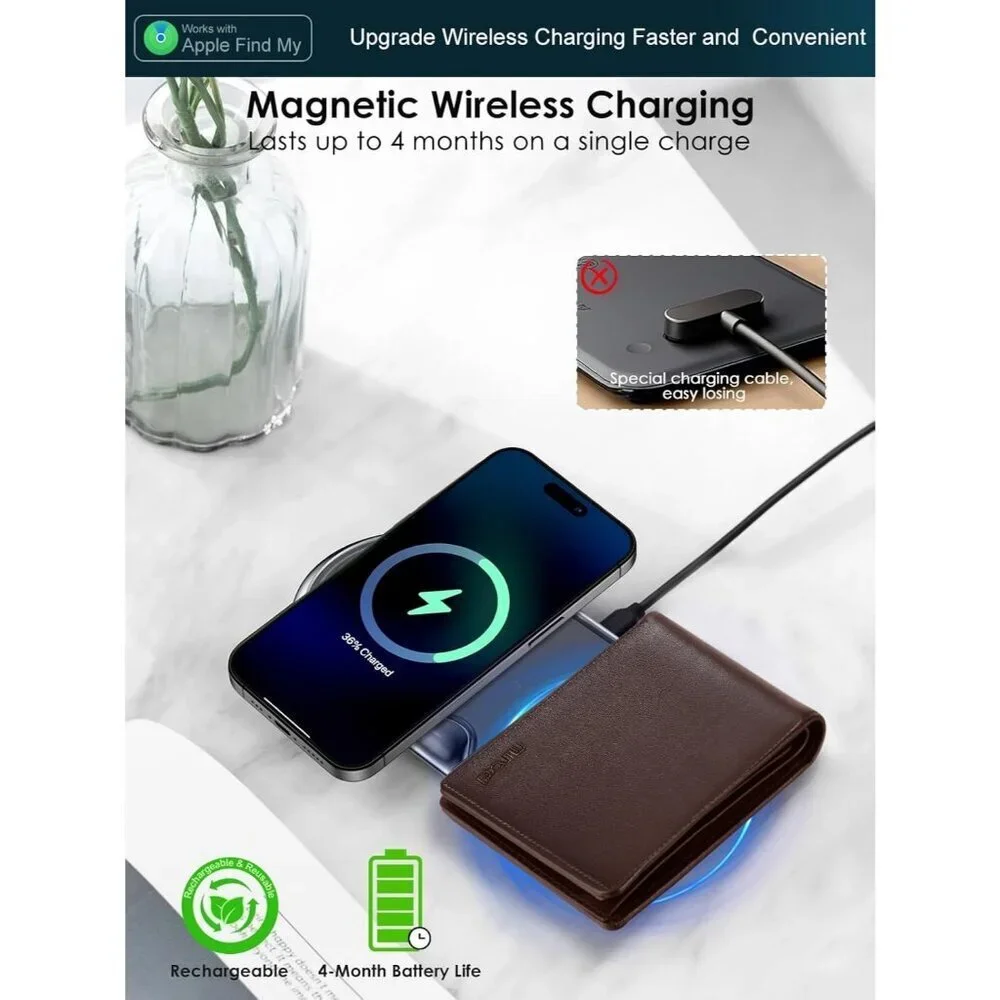 Men's Brown Pu Leather Design Smart Bifold Blocking Wallet Card Classic